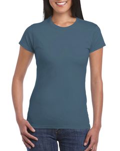Gildan 64000L - Softstyle® Tailliertes Kurzarm-T-Shirt Damen Indigo Blue