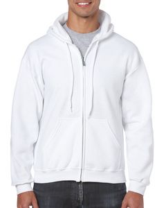 Gildan 18600 - Sweatshirt 18600 Heavy Blend Com Capuz e Zíper Branco