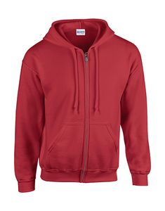 Gildan 18600 - Sweatshirt 18600 Heavy Blend Com Capuz e Zíper Vermelho