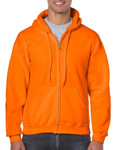 Gildan 18600 - Heavyweight Full Zip Hooded Sweat Safety Orange