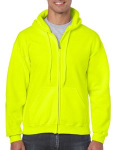 Gildan 18600 - Sweatshirt 18600 Heavy Blend Com Capuz e Zíper Segurança Verde
