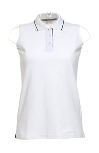 Kustom Kit KK730 - Ladies Sports Sleeveless Polo. White/Navy