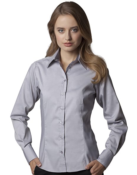 Kustom Kit KK789 - Women`s Contrast Premium Oxford Shirt LS