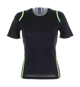 Kustom Kit KK966 - Lady Gamegear Cooltex T-Shirt Black/Fluorescent Lime