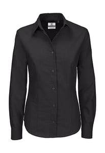 B&C Oxford LSL Women - Ladies` Oxford Long Sleeve Shirt - SWO03 Black