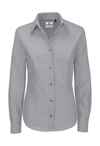 B&C Oxford LSL Women - Ladies` Oxford Long Sleeve Shirt - SWO03 Silver Moon