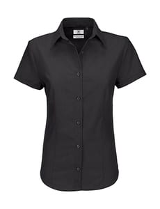 B&C Oxford SSL Women - Ladies` Oxford Short Sleeve Shirt - SWO04 Black