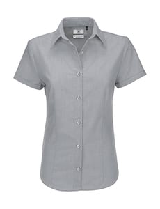 B&C Oxford SSL Women - Ladies` Oxford Short Sleeve Shirt - SWO04 Silver Moon
