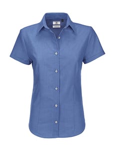 B&C Oxford SSL Women - Ladies` Oxford Short Sleeve Shirt - SWO04 Blue Chip