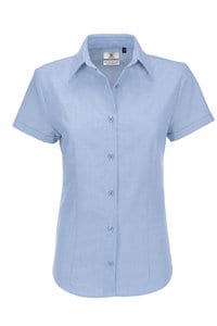 B&C Oxford SSL Women - Ladies` Oxford Short Sleeve Shirt - SWO04 Oxford Blue