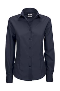 B&C Smart LSL Women - Ladies` Smart LS Poplin Shirt - SWP63 Navy Blue