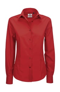 B&C Smart LSL Women - Ladies` Smart LS Poplin Shirt - SWP63 Deep Red 