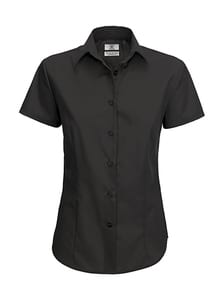 B&C SWP64 - Ladies' Smart Short Sleeve Poplin Shirt Black