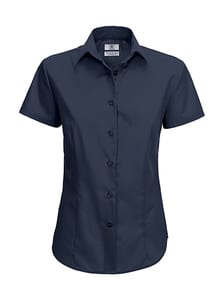 B&C SWP64 - Ladies' Smart Short Sleeve Poplin Shirt Navy Blue