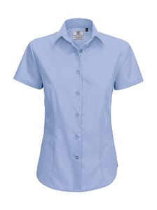 B&C SWP64 - Ladies' Smart Short Sleeve Poplin Shirt Business Blue