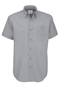 B&C SMO02 - Men's Oxford Short Sleeve Shirt Silver Moon