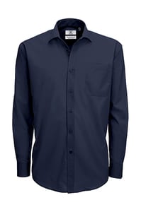 B&C SMP61 - LS Poplin Shirt Navy Blue