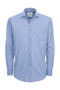 B&C SMP61 - LS Poplin Shirt Business Blue