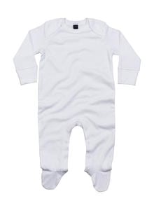 BabyBugz BZ35 - Organic Sleepsuit with Scratch Mitts White