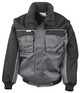 Result Work-Guard RE71A - Work-Guard zip sleeve heavy duty pilot jacket Grey/ Black