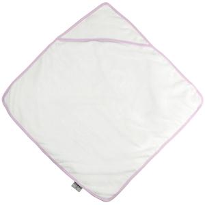 Towel City TC036 - Babies hooded towel White/ Pink