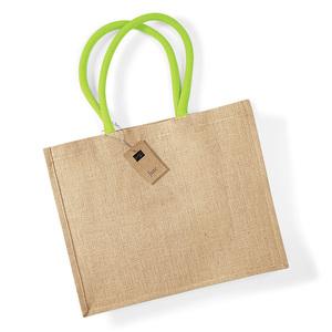 Westford Mill WM407 - Jute classic shopper Bolso Mujer Natural / Lime Green