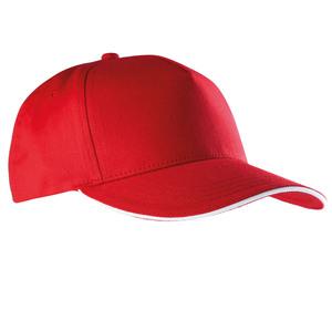 K-up KP130 - SANDWICH PEAK CAP - 5 PANELS Red / White