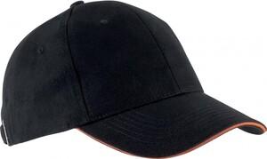 K-up KP011 - ORLANDO - MEN'S 6 PANEL CAP Black / Orange
