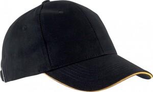 K-up KP011 - ORLANDO - MEN'S 6 PANEL CAP Black / Yellow