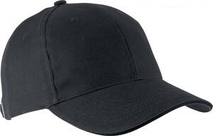 K-up KP011 - ORLANDO - MEN'S 6 PANEL CAP Dark Grey / Black