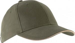 K-up KP011 - ORLANDO - MEN'S 6 PANEL CAP Olive Green / Beige