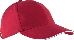 K-up KP011 - ORLANDO - CASQUETTE HOMME 6 PANNEAUX Red / White