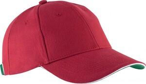 K-up KP011 - ORLANDO - MEN'S 6 PANEL CAP Red / White / Green