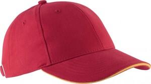 K-up KP011 - ORLANDO - CASQUETTE HOMME 6 PANNEAUX Red / Yellow