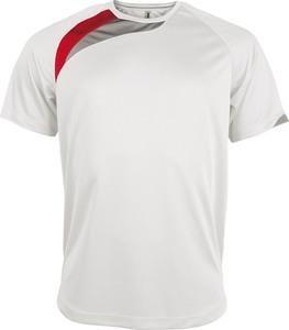 ProAct PA437 - T-SHIRT SPORT MANCHES COURTES ENFANT White / Sporty Red / Storm Grey