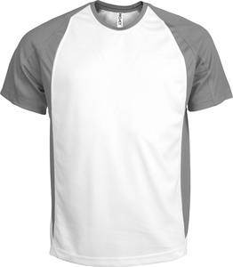 ProAct PA467 - T-SHIRT BICOLORE SPORT MANCHES COURTES UNISEXE White / Fine Grey