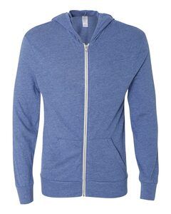 Alternative 1970e1 - Unisex Eco-Jersey Hooded Full-Zip T-Shirt Eco Pacific Blue