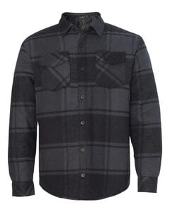 Burnside B8610 - Quilted Flannel Jacket Black Plaid