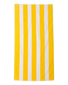 Carmel Towel Company C3060S - Cabana Stripe Velour Beach Towel Sunlight