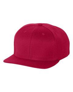 Flexfit 110F - Wool Blend Flat Bill Snapback Cap Rojo