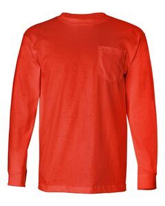 Bayside 8100 - USA-Made Long Sleeve T-Shirt with a Pocket Bright Orange