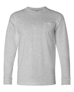 Bayside 8100 - USA-Made Long Sleeve T-Shirt with a Pocket Dark Ash