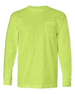 Bayside 8100 - USA-Made Long Sleeve T-Shirt with a Pocket Lime Green
