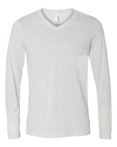 Bella+Canvas 3425 - Long Sleeve V-Neck T-Shirt White Fleck Triblend