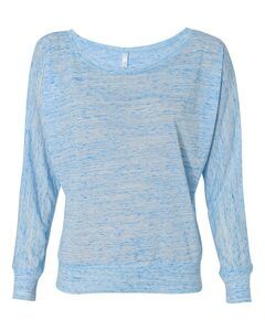 Bella+Canvas 8850 - Ladies' Flowy Off Shoulder Long Sleeve Shirt Blue Marble