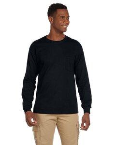Gildan 2410 - Ultra Cotton™ Long Sleeve T-Shirt with a Pocket Noir