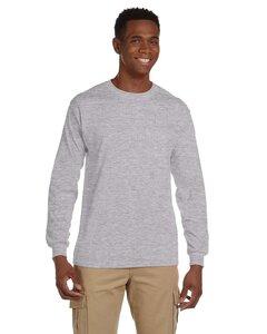 Gildan 2410 - Ultra Cotton™ Long Sleeve T-Shirt with a Pocket Gris Athlétique