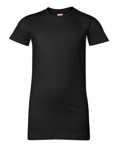 LAT 3616 - Junior Fit Fine Jersey Longer Length T-Shirt Black