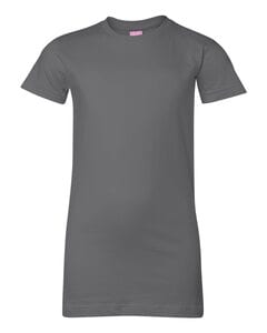LAT 3616 - Junior Fit Fine Jersey Longer Length T-Shirt Charcoal