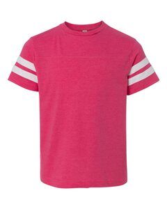 LAT 6137 - Youth Vintage Football T-Shirt Vintage Hot Pink
